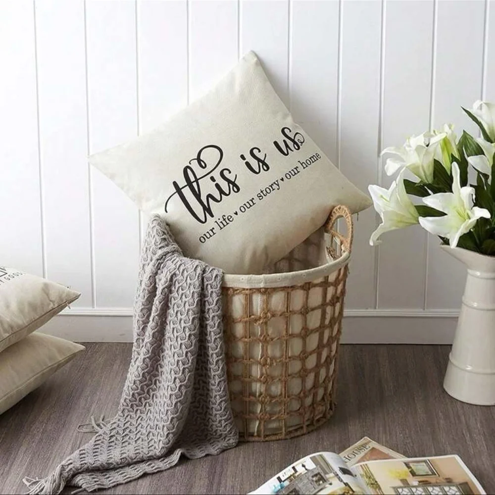 Linen “This is Us” Toss Pillow Cover
